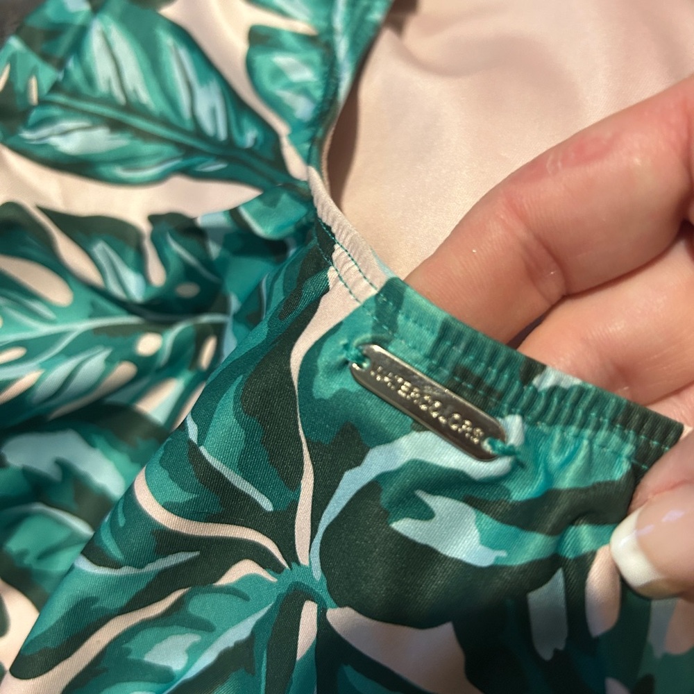 Tropical Leaf Print Swimsuit Kenny Flowers Beverly Hills classic. NWOT - Picture 3 of 7